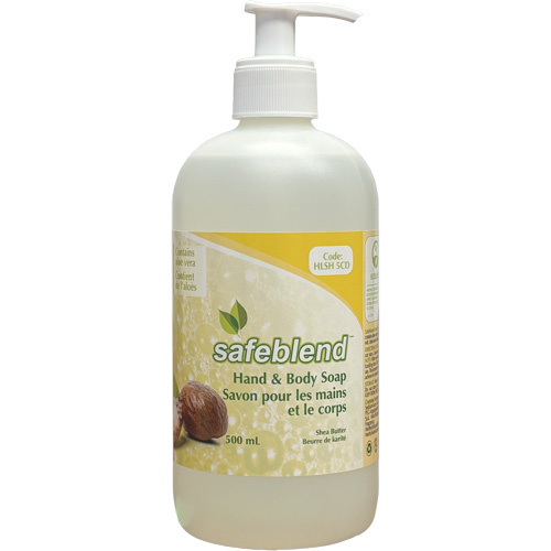Safeblend HLSH5CD-12X500ML Shea Butter Hand & Body Soap, Liquid, 500 ml, Scented - (Case of 12)