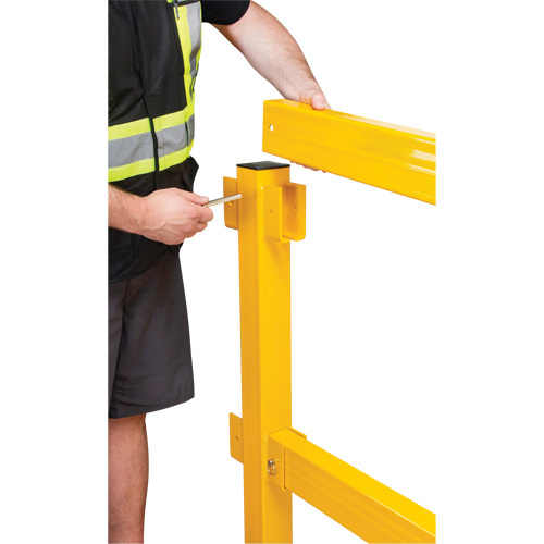 KLETON KI378 End Post for Light-Duty Guard Rails, Steel, 42" H, Safety Yellow - (Each)
