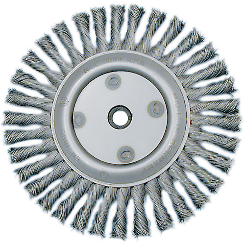 JET 550303 Knot Twisted Wire Wheel, 6" Dia., 0.02" Fill, 5/8"-1/2 Arbor, Steel - (Each)
