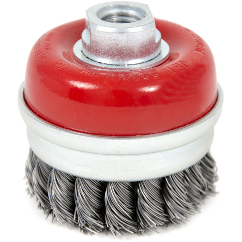 JET 553607 High-Performance Knot Banded Cup Brush, 3" Dia. x 5/8"-11 Arbor - (Each)