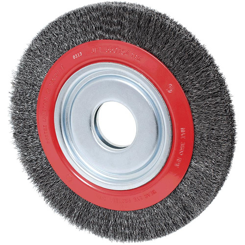 JET 550143 Crimped Wire Wheel, 8" Dia., 0.007" Fill, 1/2"/2"/5/8" Arbor - (Each)
