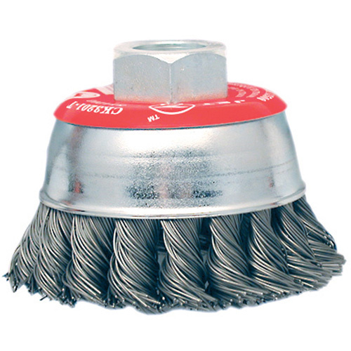 JET 554201 High-Performance Knot Twisted Cup Brush, 3" Dia. x 10mm x 1.25" Arbor - (Each)