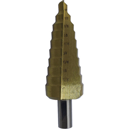 JET 579204 JET-KUT Super Premium M35 Step Drill, 3/16" - 1/2" , 1/16" Increments, High Speed Steel - (Each)