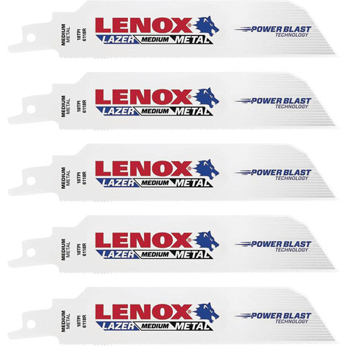Lenox 201746118R Lazer Metal Cutting Reciprocating Saw Blade, Bi-Metal, 18 TPI, 6" L - (Pack of 5)