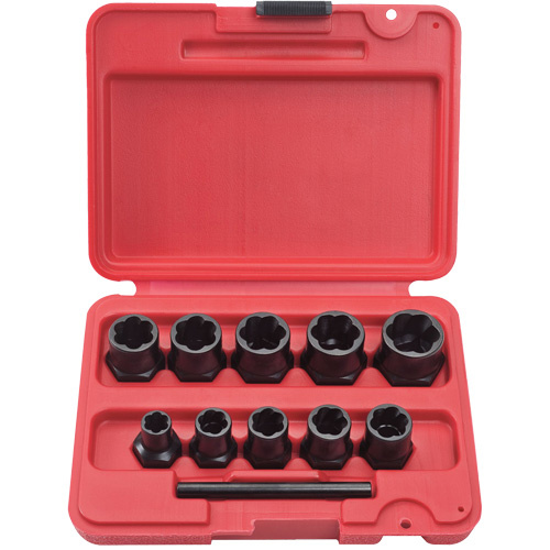 Proto J69X00 PROTO Bolt Extractor Socket Set, 10 Pcs, 1/4" Drive Size - ()