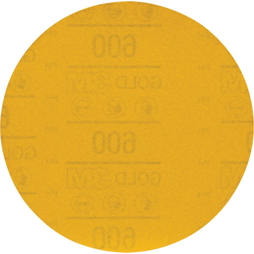 3M 7100364204 Hookit Gold Abrasive Disc 09260, 6" Dia., 600 Grit, Aluminum Oxide, C-Weight - (Case of 200)