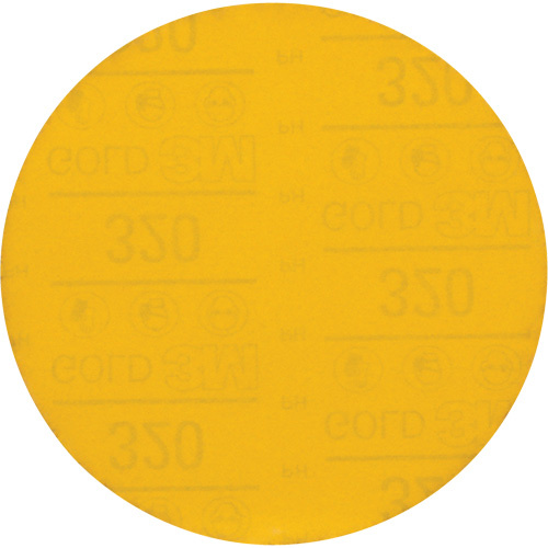 3M 7100363560 Hookit Gold Abrasive Disc, 6" Dia., 320 Grit, Aluminum Oxide, C-Weight - (Case of 200)