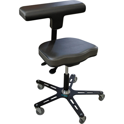 Synetik 508-00059 VEGA-T Ergonomic Industrial Chair, Mobile, Adjustable, Vinyl Seat, Black - (Each)