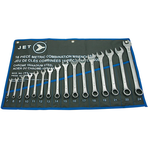 JET 700173 CWS-16M Raised Panel Wrench Set, Combination, 16 Pieces, Metric - (Each)