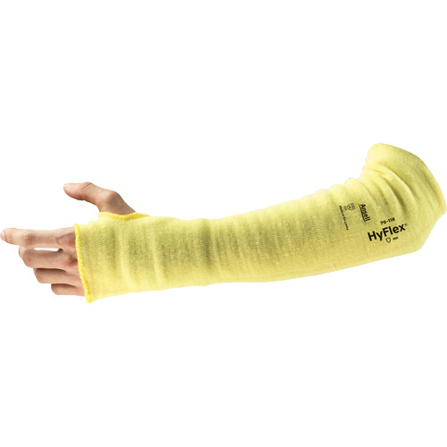 Ansell 7011811010 HyFlex 70-118 Arm Protection Sleeve, Kevlar, 10", ASTM ANSI Level A3/EN 388 Level 3/EN 388 Level C, Yellow-(Each)