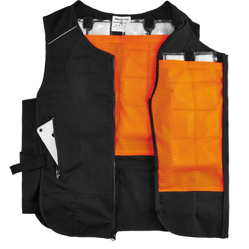 Ergodyne 12124 Chill-Its 6255 Lightweight Phase Change Cooling Vest (Vest Only), 2X-Large/3X-Large, Black - (Each)