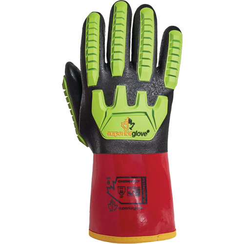 Superior Glove Works Ltd. S15KGVNFVB-12 Chemstop High-Visibility Cut-Resistant Gloves, Size 3X-Large/12, 15 Gauge, Nitrile/PVC Coated, Aramid Shell, ASTM ANSI Level A6 - (Pair)