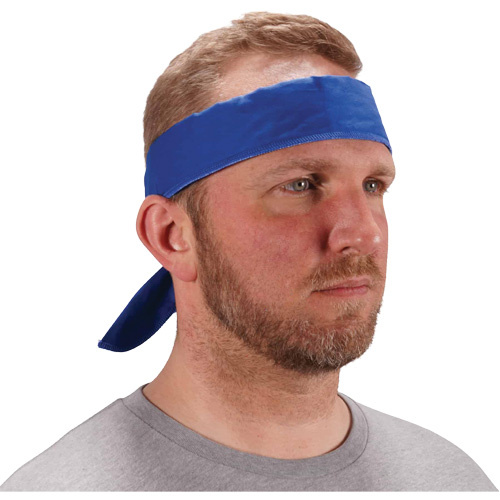 Ergodyne 12399 Chill-Its 6702 Cooling Headband with Embedded Polymers & Tie Closure, Blue - (Pack of 24)