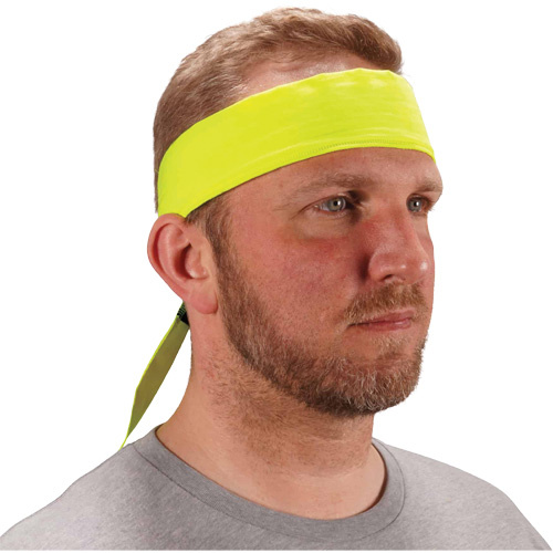 Ergodyne 12397 Chill-Its 6702 Cooling Headband with Embedded Polymers & Tie Closure, High Visibilty Lime-Yellow - (Pack of 24)