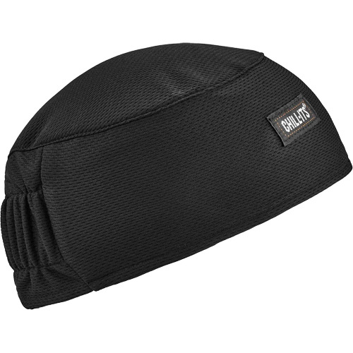 Ergodyne 12516 Chill-Its 6630 High-Performance Skull Cap with Terry Cloth Sweatband, Black - (Pack of 6)