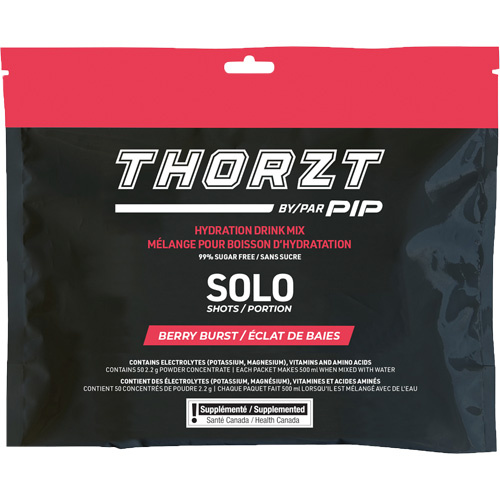 PIP Global Safety SSSFBBCA THORZT Sugar-Free Solo Shot Hydration Drink Mix, Single Serve, Berry Burst - (Pack of 50)