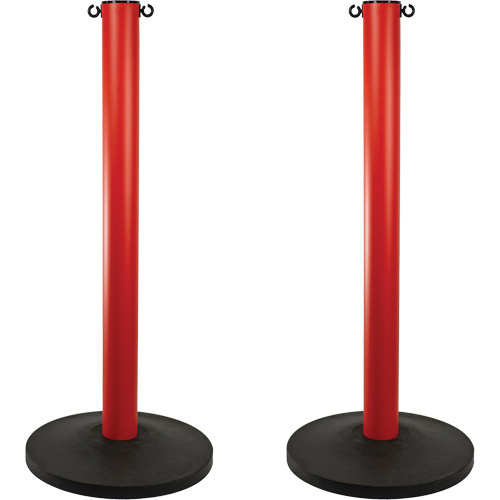 Mr. Chain 98805-2 Industrial Stanchion, 37" High, Red - (Pack of 2)