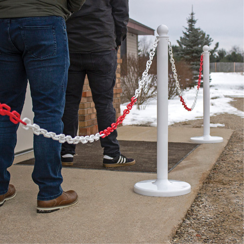 Mr. Chain 50033-500 Bicolour Plastic Barrier Chain, Green/White - (Each)