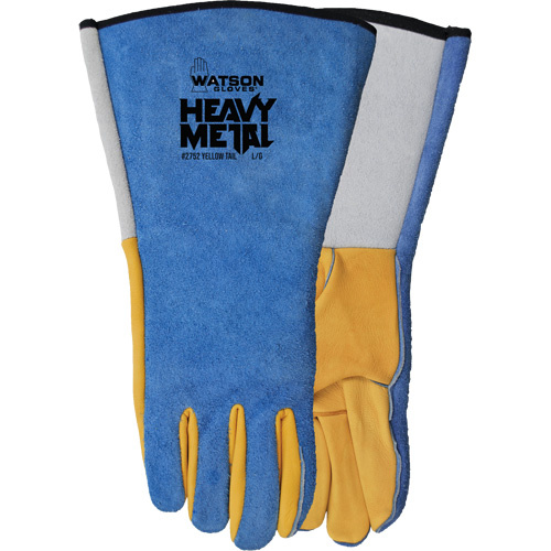 Watson Gloves 2752-L Yellow Tail MIG/TIG Welding Gloves, Grain Deerskin/Split Cowhide, Size Large - (Pack of 6)