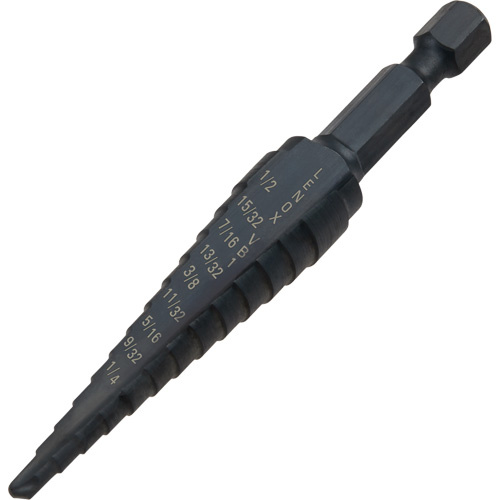 Lenox 30881VB1 #1 Step Drill Bit, 1/8" - 1/2" , 1-3/2" Increments, High Speed Steel - (Each)