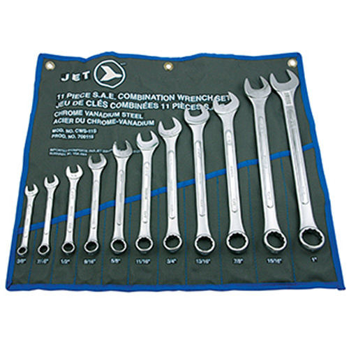 JET 700115 11-Piece SAE Raised Panel Combination Wrench Set, Combination, 11 Pieces, Imperial - (Each)