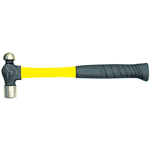 JET 740161 Heavy-Duty Fibreglass Handle Ball Pein Hammer, 8 oz. Head Weight, Plain Face, Cushion Handle - (Each)