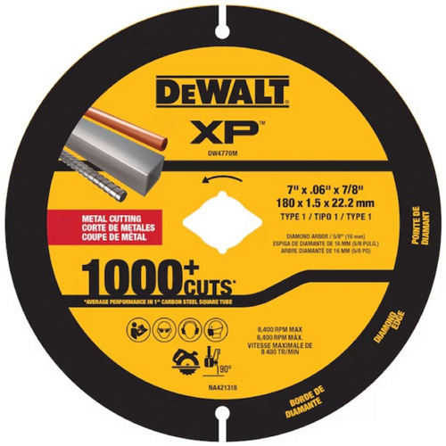 DEWALT DW4770M XP Metal Diamond Blade for Angle Grinders & Circular Saws - (Each)