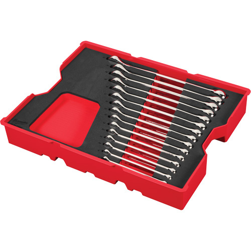 Milwaukee 48-22-0154 Wrench Set with Tray for PACKOUT Drawers, Combination, 15 Pieces, Metric - (Each)