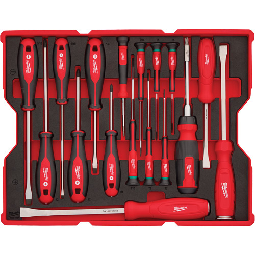 Milwaukee 48-22-0158 Screwdriver & Pry Bar Set with Tray for PACKOUT Drawers, 17, Magnetic - (Each)