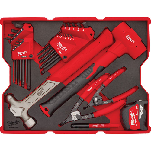 Milwaukee 48-22-0161 Hex Key & Hammer Set with Tray for PACKOUT Drawers - (Each)