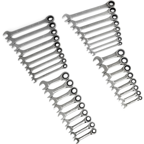 Gearwrench 85034 72-Tooth 12 Point Standard & Stubby Wrench Set, Ratcheting Combination, 34 Pieces, Imperial and Metric - (Each)