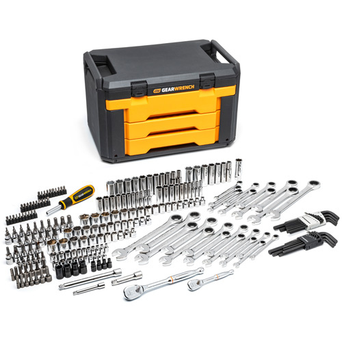 Gearwrench 80944 Mechanics Tool Set in 3 Drawer Storage Box - (Each)