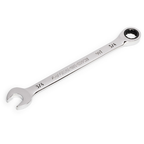 Gearwrench 86949 90-Tooth Ratcheting Combination Wrench, 12 Point, 3/4", Chrome Finish - (Each)