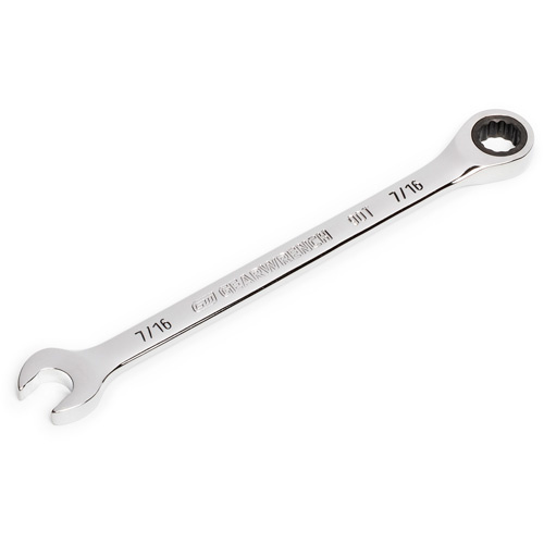 Gearwrench 86944 90-Tooth Ratcheting Combination Wrench, 12 Point, 7/16", Chrome Finish - (Each)