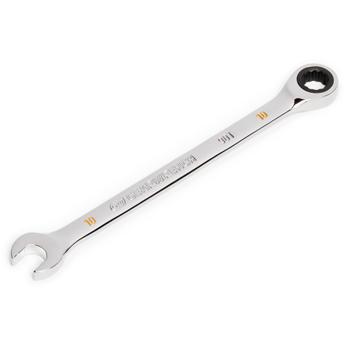 Gearwrench 86910 90-Tooth Ratcheting Combination Wrench, 12 Point, 10 mm, Chrome Finish - (Each)