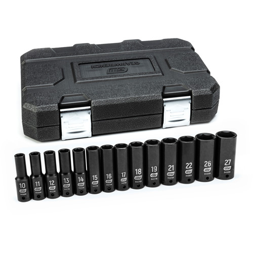Gearwrench 84955N 6 Point Metric Socket Set, 14 Pcs, Impact, 1/2" Drive Size, Deep - (Each)
