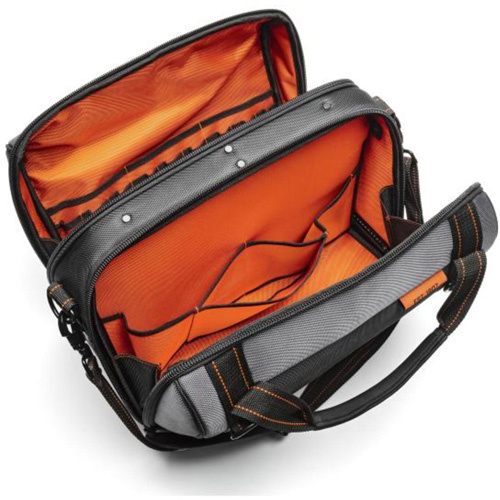 Crescent CTB1750N 17" Tradesman Closed Top Tool Bag, Polyester, 3 Pockets, Black/Grey/Orange - (Each)