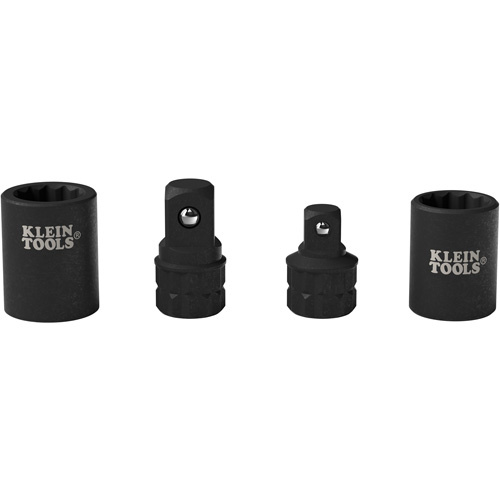 Klein Tools 65KADP 4-Piece KNECT Socket Wrench Adapter Set, Impact, 1/2"/3/8" Drive, 1/2"/3/8" Socket, 0.98" L, Ball - (Each)