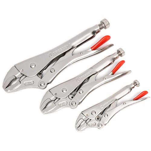 Crescent CLP3SETN-08 Curved Jaw Locking Pliers with Wire Cutter Set, 3 Pieces - (Each)
