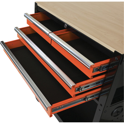 Dynamic Tools D069104 Utility Cart, 4 Drawers, Black/Orange - (Each)