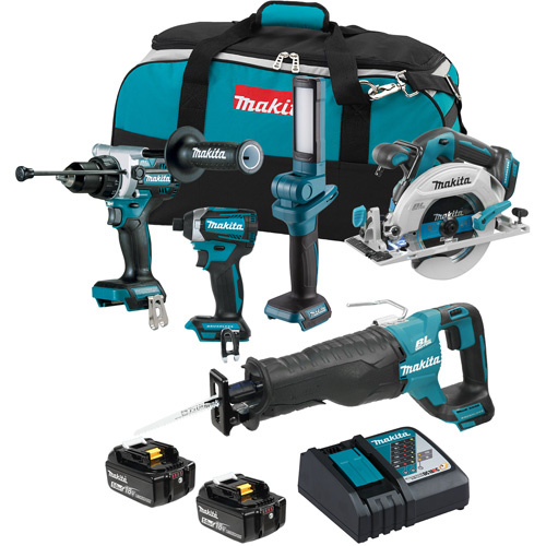 Makita DLX5083TX1 LXT Brushless Cordless 5 Tool Combo Kit, Lithium-Ion, 18 V - (Each)
