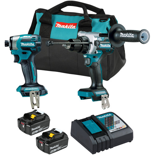 Makita DLX2516TX1 LXT Brushless Cordless Impact Driver & Hammer Drill/Driver Combo Kit, Lithium-Ion, 18 V - (Each)