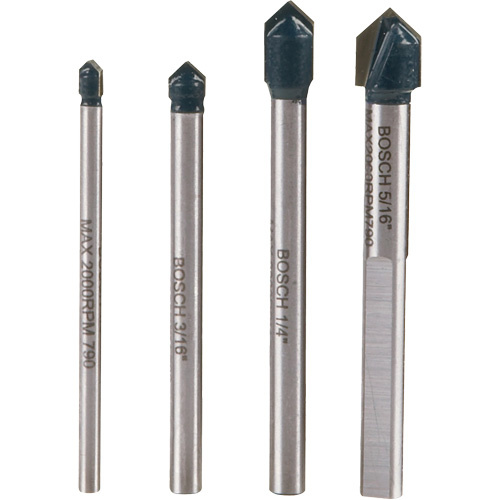 Robert Bosch GT2000 Glass & Tile Drill Bit Set, 4 Pieces, Carbide - (Each)