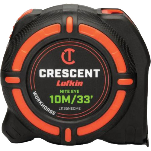 Lufkin By Crescent L1135NECME WORKHORSE NITE EYE Tape Measure, 1-1/4" x 35' - (Each)