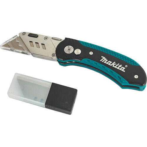 Makita E-10908 Folding Quick-Change Jobsite Utility Knife with 10-Piece Replacement Blades, Steel Blade - (Each)