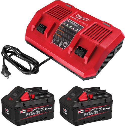 Milwaukee 48-59-1888 M18 REDLITHIUM FORGE Starter Kit with Dual Bay Rapid Charger, 18 V, Lithium-Ion - (Each)