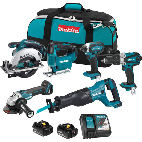 Makita DLX6138MX1 LXT 6-Tool Combo Kit, Lithium-Ion, 18 V - (Each)