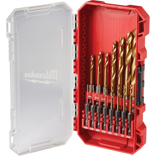 Milwaukee 48-89-4670 SHOCKWAVE Impact-Duty Drill Bit  Set, 15 Pieces, Titanium - (Each)
