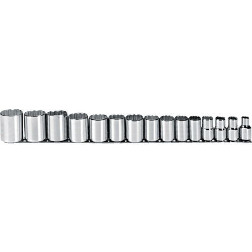 Proto J54114 Socket Set, 15 Pcs, 1/2" Drive Size - (Each)