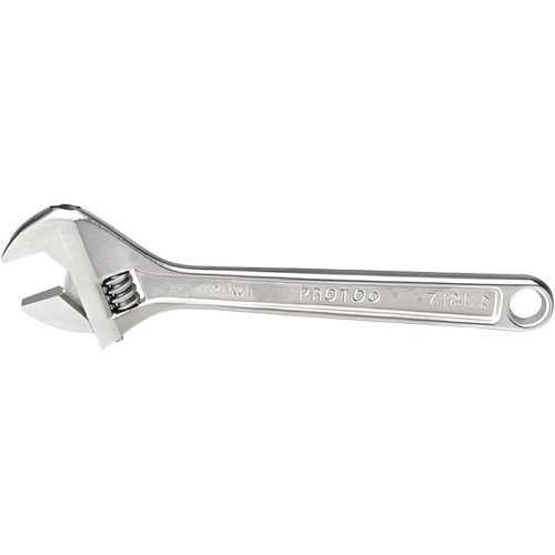 Proto J712LA Adjustable Wrench, 12-1/8" L, 1-19/32" Max Width, Chrome - (Each)